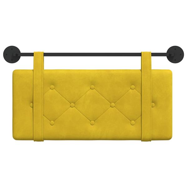Grote foto vidaxl hangend hoofdeinde wandgemonteerd geel 90 x 55 x 5 cm fluweel antiek en kunst stoelen en banken