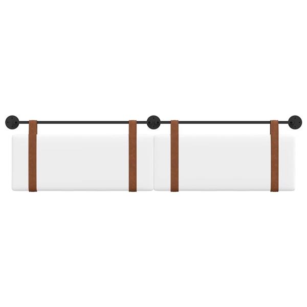 Grote foto vidaxl hangend hoofdeinde wandgemonteerd wit 210 x 55 x 5 cm antiek pu antiek en kunst stoelen en banken