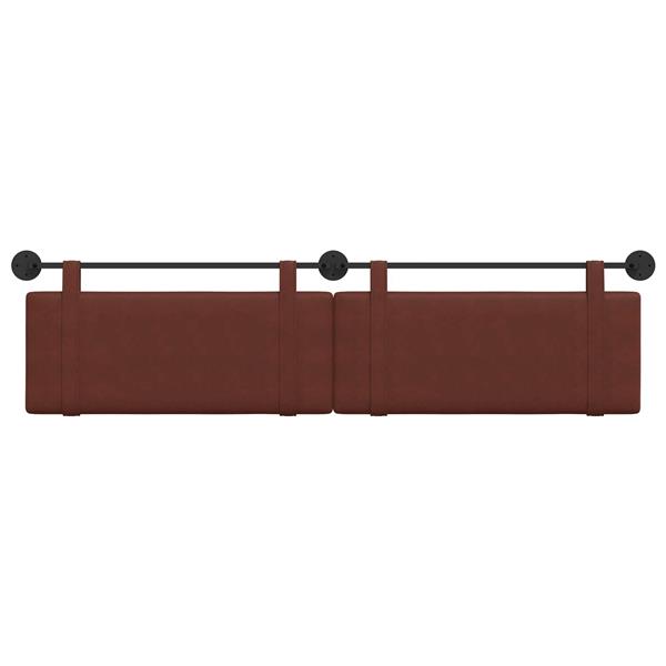 Grote foto vidaxl hangend hoofdeinde glanzend bruin 210 x 55 x 5 cm antiek pu antiek en kunst stoelen en banken