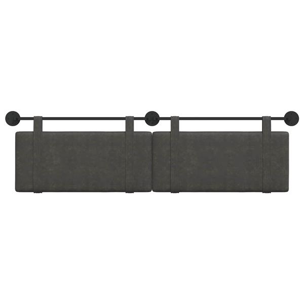 Grote foto vidaxl hangend hoofdeinde effen zwart 190 x 55 x 5 cm antiek pu antiek en kunst stoelen en banken