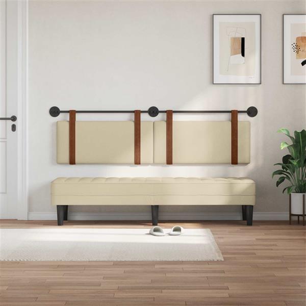 Grote foto vidaxl hangend hoofdeinde effen cr me 170 x 55 x 5 cm antiek pu antiek en kunst stoelen en banken