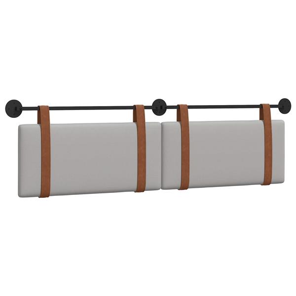 Grote foto vidaxl hangend hoofdeinde effen wolkengrijs 170 x 55 x 5 cm antiek pu antiek en kunst stoelen en banken