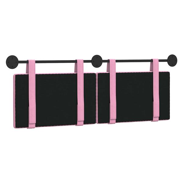 Grote foto vidaxl hangend hoofdeinde wandgemonteerd roze 150 x 55 x 5 cm stof antiek en kunst stoelen en banken