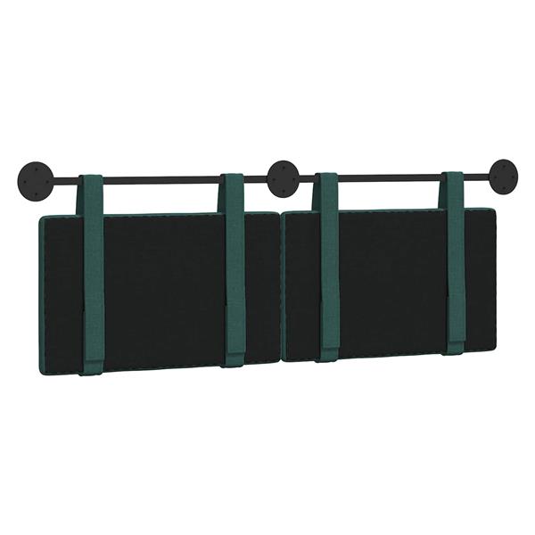 Grote foto vidaxl hangend hoofdeinde effen donkergroen 130 x 55 x 5 cm stof antiek en kunst stoelen en banken