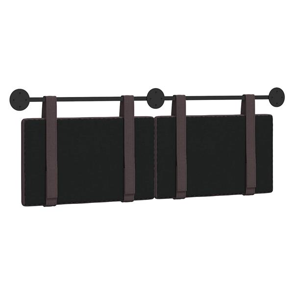 Grote foto vidaxl hangend hoofdeinde effen donkerbruin 130 x 55 x 5 cm stof antiek en kunst stoelen en banken