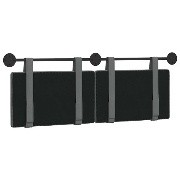 Grote foto vidaxl hangend hoofdeinde effen donkergrijs 130 x 55 x 5 cm stof antiek en kunst stoelen en banken