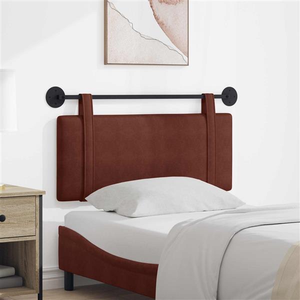 Grote foto vidaxl hangend hoofdbord glanzend bruin antiek pu antiek en kunst stoelen en banken