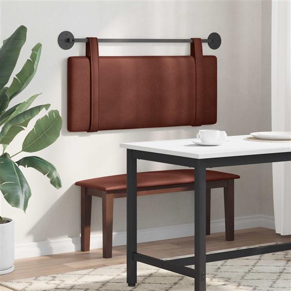Grote foto vidaxl hangend hoofdbord glanzend bruin antiek pu antiek en kunst stoelen en banken