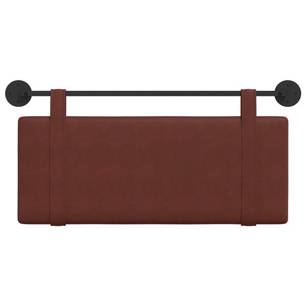Grote foto vidaxl hangend hoofdbord glanzend bruin antiek pu antiek en kunst stoelen en banken