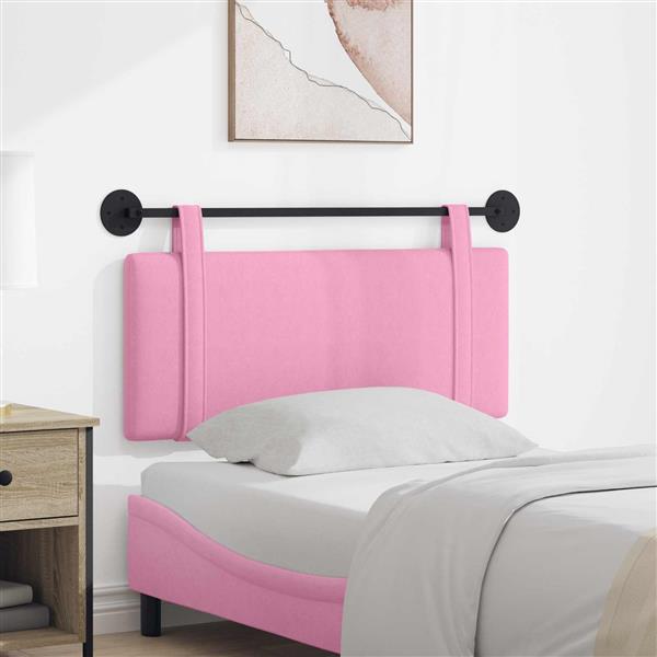 Grote foto vidaxl hangend hoofdeinde wandgemonteerd roze 110 x 55 x 5 cm stof antiek en kunst stoelen en banken