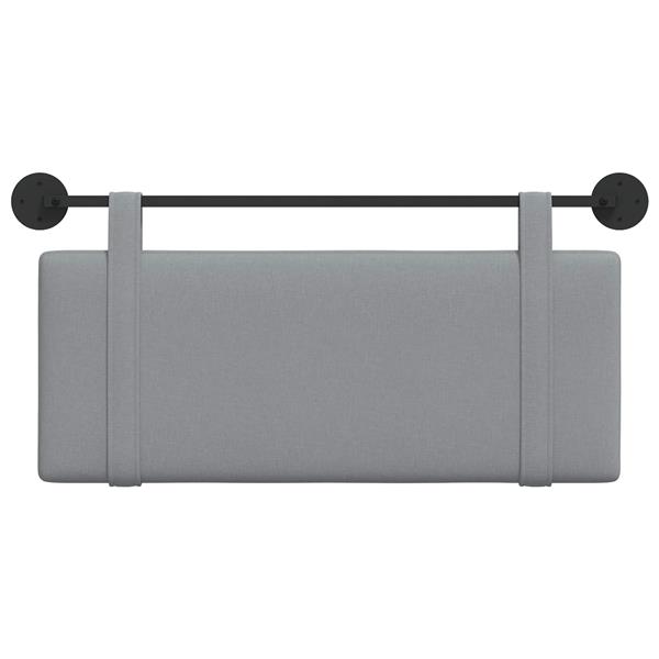 Grote foto vidaxl hangend hoofdeinde effen lichtgrijs 110 x 55 x 5 cm stof antiek en kunst stoelen en banken