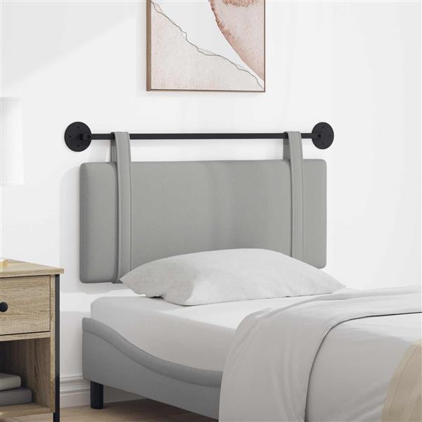 Grote foto vidaxl hangend hoofdeinde effen wolkengrijs 110 x 55 x 5 cm stof antiek en kunst stoelen en banken