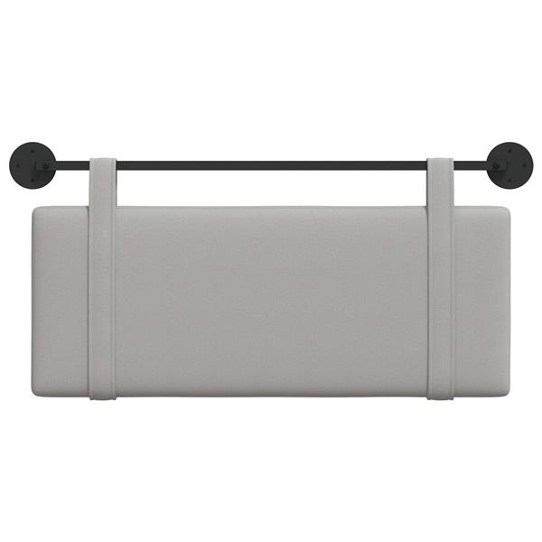 Grote foto vidaxl hangend hoofdeinde effen wolkengrijs 110 x 55 x 5 cm stof antiek en kunst stoelen en banken