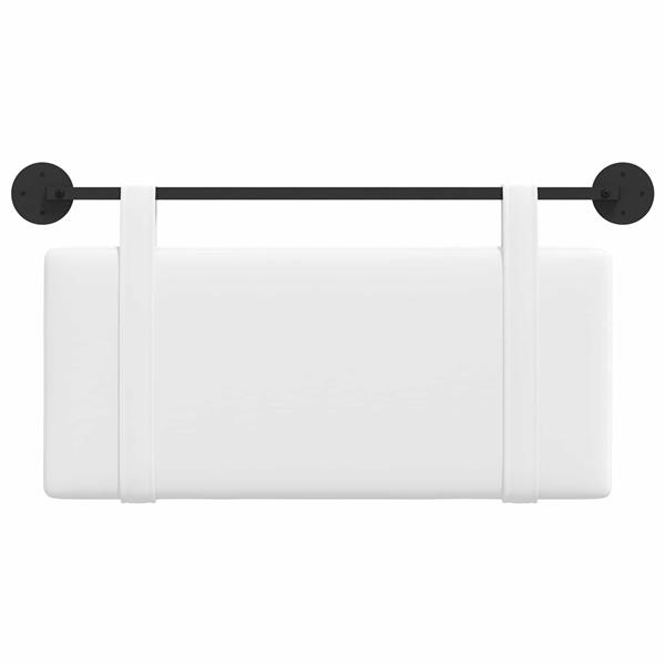 Grote foto vidaxl hangend hoofdeinde wandgemonteerd wit 100 x 55 x 5 cm stof antiek en kunst stoelen en banken