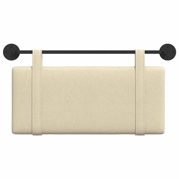 Grote foto vidaxl hangend hoofdeinde wandgemonteerd cr me 100 x 55 x 5 cm stof antiek en kunst stoelen en banken