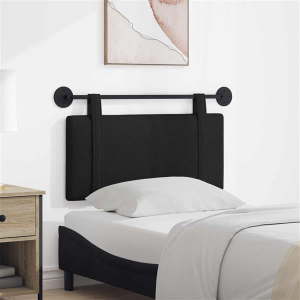 Grote foto vidaxl hangend hoofdeinde wandgemonteerd zwart 100 x 55 x 5 cm stof antiek en kunst stoelen en banken