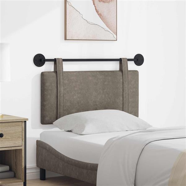 Grote foto vidaxl hangend hoofdeinde effen grijs 90 x 55 x 5 cm antiek pu antiek en kunst stoelen en banken