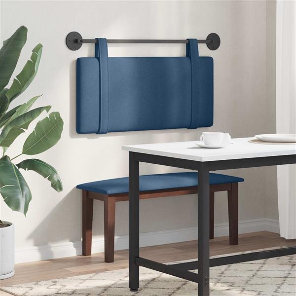 Grote foto vidaxl hangend hoofdeinde wandgemonteerd blauw 90 x 55 x 5 cm stof antiek en kunst stoelen en banken