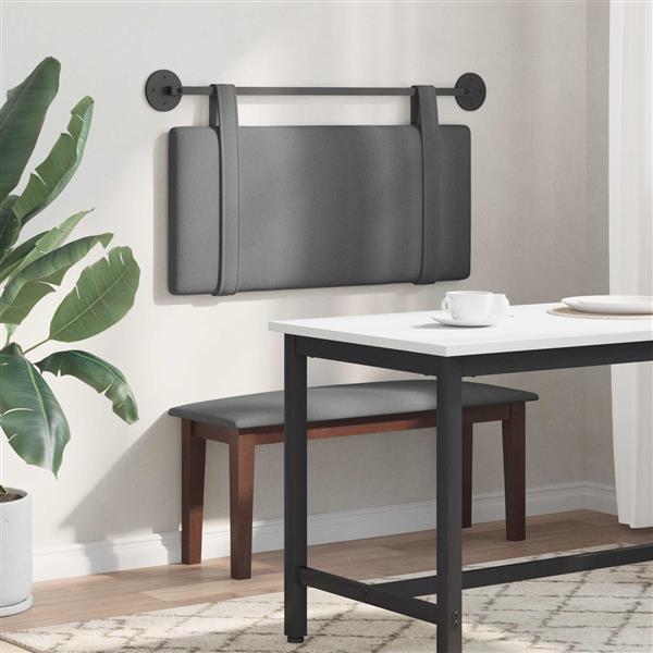 Grote foto vidaxl hangend hoofdeinde effen donkergrijs 90 x 55 x 5 cm stof antiek en kunst stoelen en banken