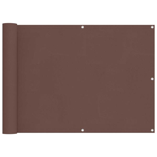 Grote foto vidaxl balkon scherm bruin 75 x 200 cm pu gecoat oxford alu tuin en terras overige tuin en terras