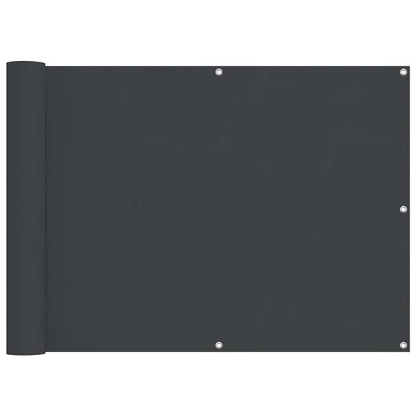 Grote foto vidaxl balkon scherm zwart 75 x 200 cm pu gecoat oxford alu tuin en terras overige tuin en terras