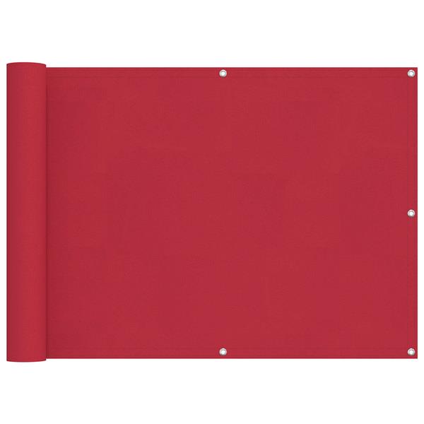 Grote foto vidaxl balkon scherm rood 75 x 200 cm pu gecoat oxford alu tuin en terras overige tuin en terras