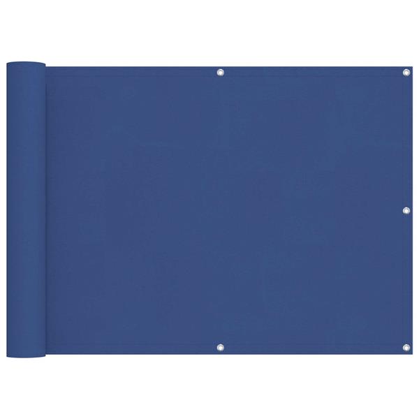 Grote foto vidaxl balkon scherm blauw 75 x 200 cm pu gecoat oxford alu tuin en terras overige tuin en terras