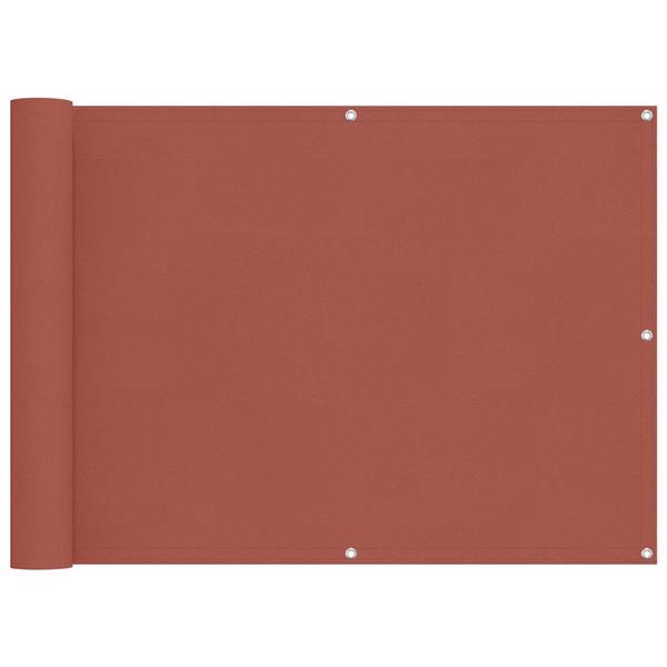 Grote foto vidaxl balkon scherm terracotta 75 x 200 cm pu gecoat oxford alu tuin en terras overige tuin en terras