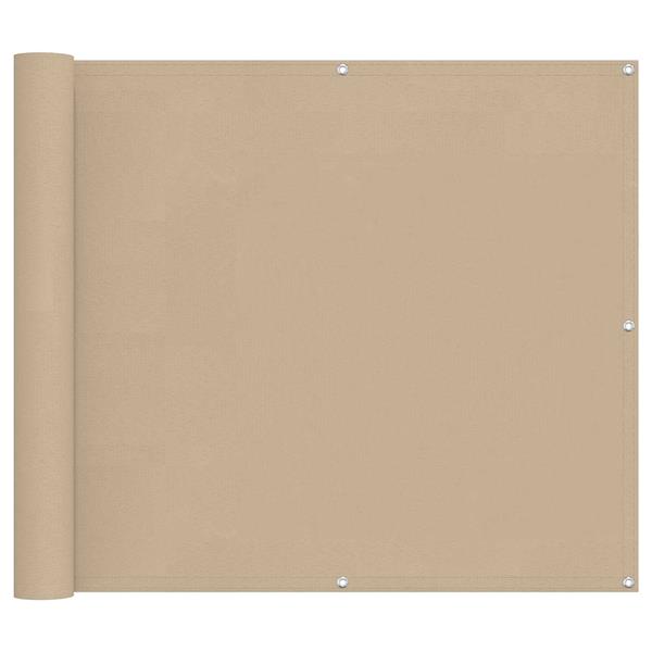 Grote foto vidaxl balkon scherm beige 100 x 600 cm oxford stof tuin en terras overige tuin en terras