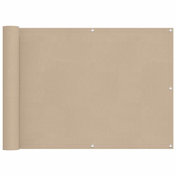 Grote foto vidaxl balkon scherm beige 75 x 200 cm pu gecoat oxford alu tuin en terras overige tuin en terras