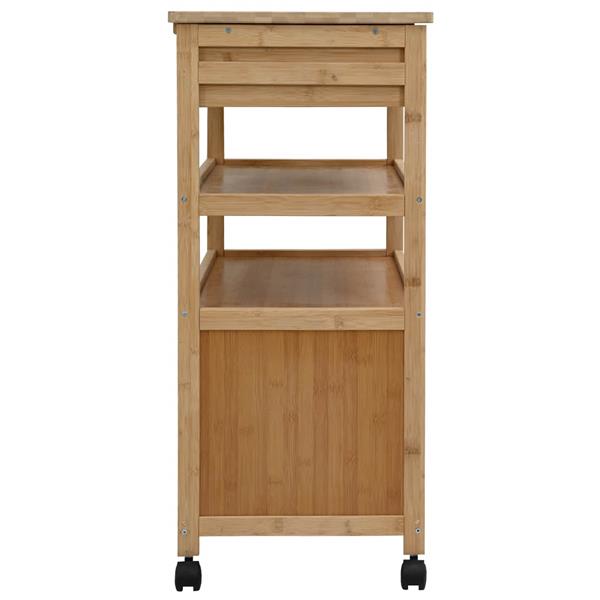 Grote foto vidaxl keukentrolley met wielen naturel 59 5 x 36 x 82 cm bamboe huis en inrichting keukenbenodigdheden