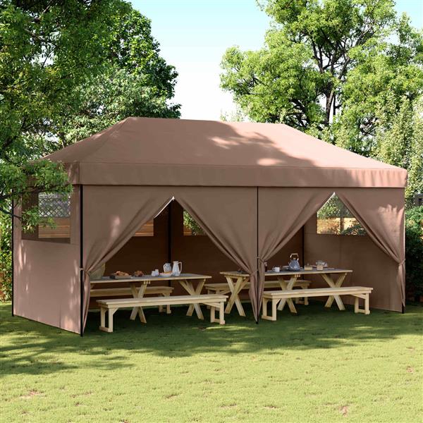 Grote foto vidaxl partytent bruin 292 x 580 x 315 cm oxford stof tuin en terras overige tuin en terras