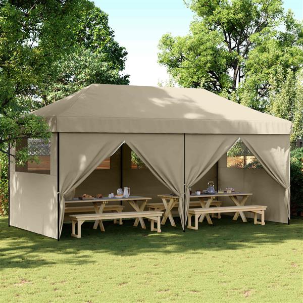 Grote foto vidaxl partytent taupe 292 x 580 x 315 cm oxford stof tuin en terras overige tuin en terras