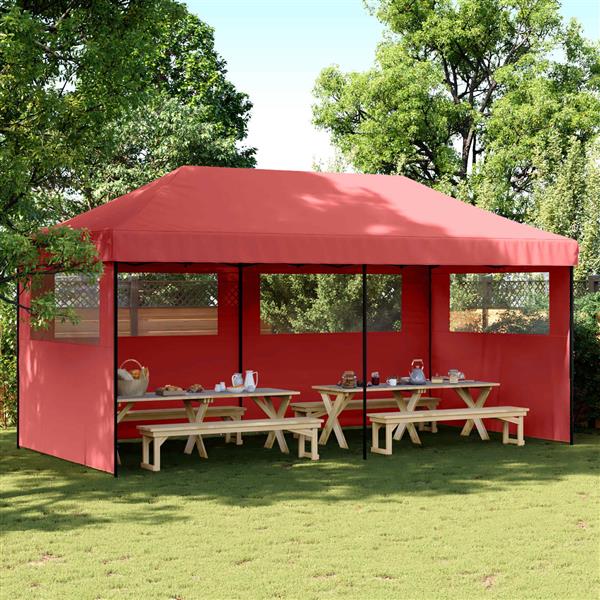 Grote foto vidaxl partytent bordeauxrood 292 x 580 x 315 cm oxford stof tuin en terras overige tuin en terras