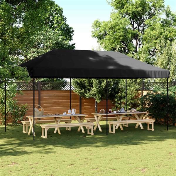 Grote foto vidaxl partytent zwart 292 x 580 x 315 cm oxford stof tuin en terras overige tuin en terras
