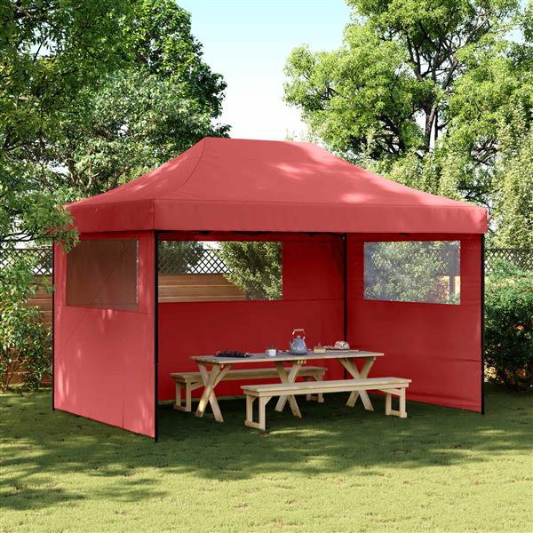 Grote foto vidaxl partytent bordeauxrood 279 x 410 x 315 cm oxford stof tuin en terras overige tuin en terras