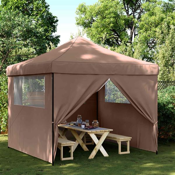 Grote foto vidaxl partytent bruin 292 x 292 x 315 cm oxford stof tuin en terras overige tuin en terras