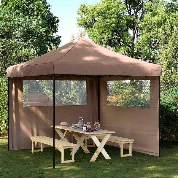 Grote foto vidaxl partytent bruin 292 x 292 x 315 cm oxford stof tuin en terras overige tuin en terras