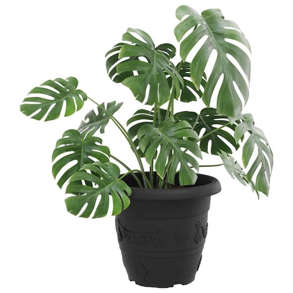 Grote foto vidaxl ronde bloempot 6 pcs zwart 26 x 21.5 cm kunststof tuin en terras overige tuin en terras