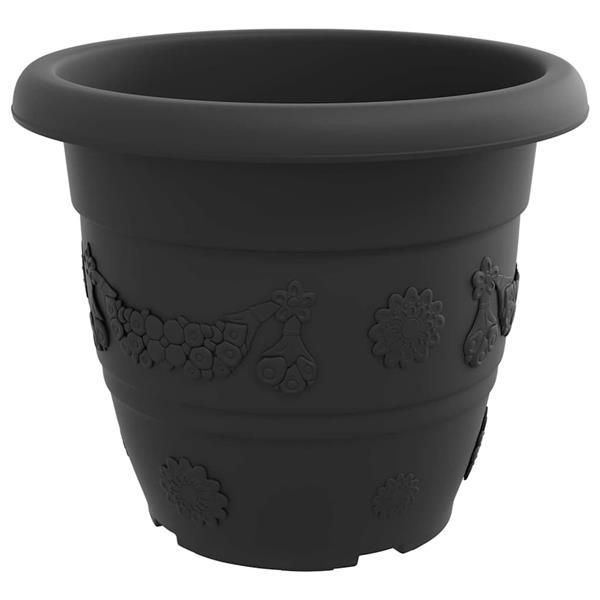 Grote foto vidaxl ronde bloempot 6 pcs zwart 26 x 21.5 cm kunststof tuin en terras overige tuin en terras
