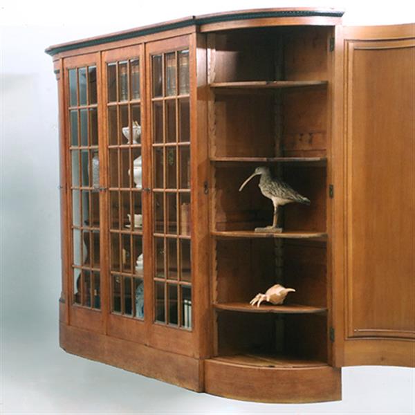 Grote foto zeer brede art deco 5 deurs kantoorkast met drie vitrines eiken en coromandel reli fs no 381405 antiek en kunst stoelen en banken