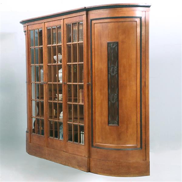 Grote foto zeer brede art deco 5 deurs kantoorkast met drie vitrines eiken en coromandel reli fs no 381405 antiek en kunst stoelen en banken