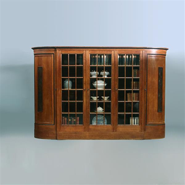 Grote foto zeer brede art deco 5 deurs kantoorkast met drie vitrines eiken en coromandel reli fs no 381405 antiek en kunst stoelen en banken