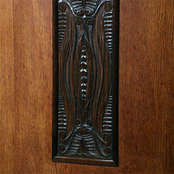 Grote foto zeer brede art deco 5 deurs kantoorkast met drie vitrines eiken en coromandel reli fs no 381405 antiek en kunst stoelen en banken