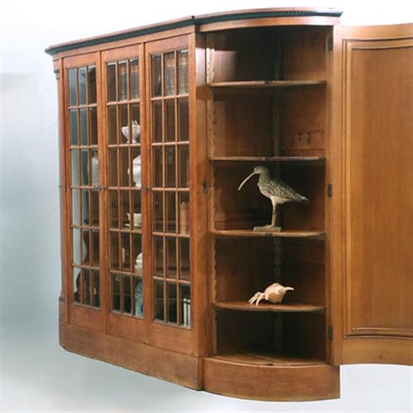 Grote foto zeer brede art deco 5 deurs kantoorkast met drie vitrines eiken en coromandel reli fs no 381405 antiek en kunst stoelen en banken