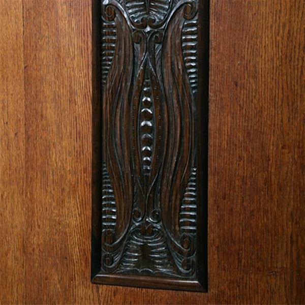 Grote foto zeer brede art deco 5 deurs kantoorkast met drie vitrines eiken en coromandel reli fs no 381405 antiek en kunst stoelen en banken