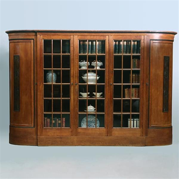 Grote foto zeer brede art deco 5 deurs kantoorkast met drie vitrines eiken en coromandel reli fs no 381405 antiek en kunst stoelen en banken