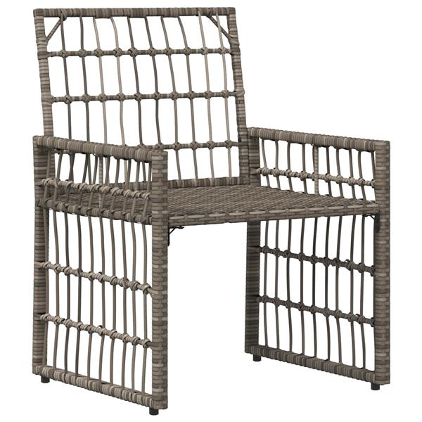 Grote foto vidaxl buitenmeubelset 3 pcs zwart en donkergrijs staal en poly rattan tuin en terras tuinmeubelen