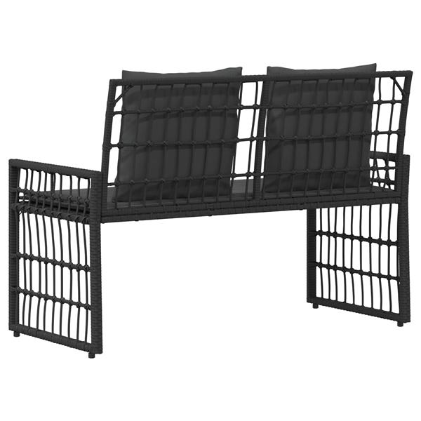 Grote foto vidaxl tuinbank effen zwart en donkergrijs 116 x 55 x 82 cm tuin en terras tuinmeubelen