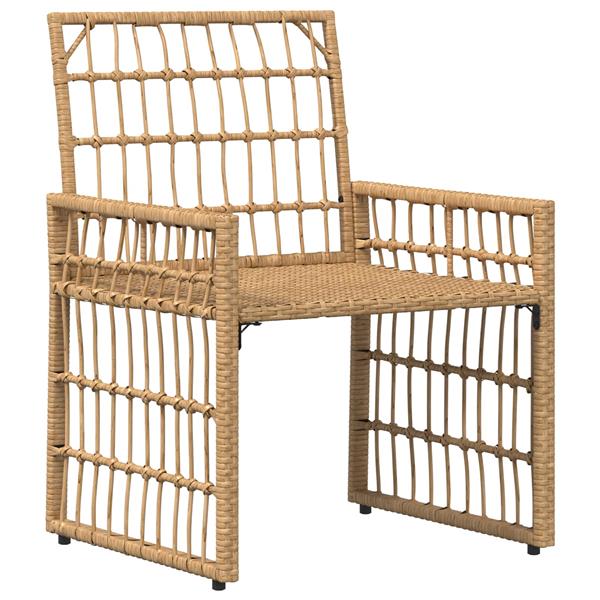 Grote foto vidaxl buitenmeubelset 4 pcs natuurlijk en cr me wit tuin en terras tuinmeubelen